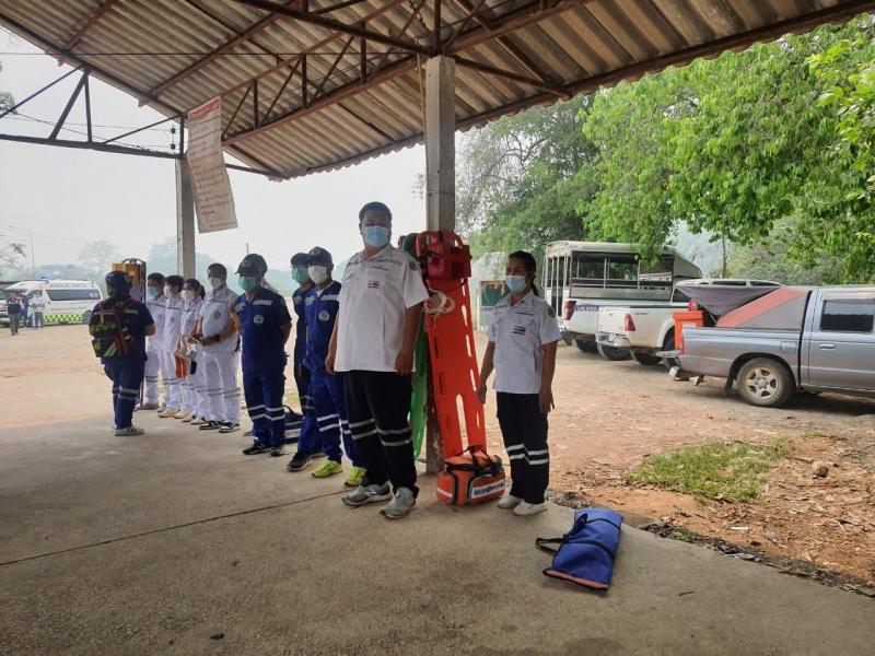 เทศบาลตำบลหนองแหย่ง ร่วมซ้อมแผนอุบัติเหตุ